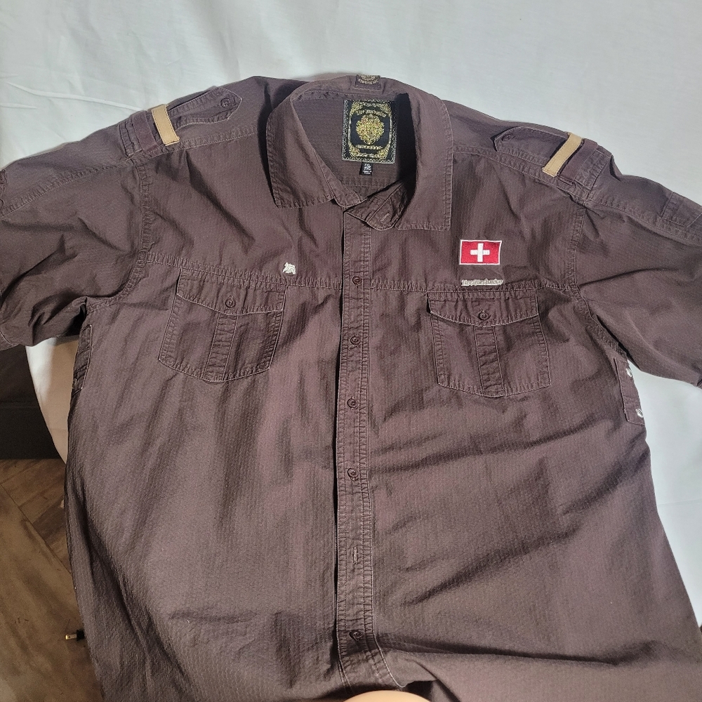 SwissGear Brown Button-Up Shirt